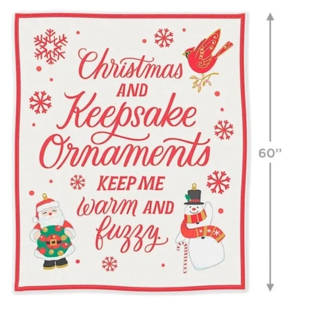 Hallmark Keepsake Ornament Christmas Throw Blanket 50